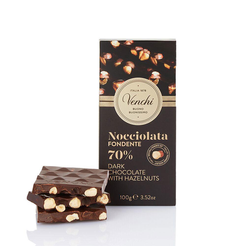 Σοκολάτα 70% Extra Dark Chocolate With Hazelnuts 100gr, Venchi